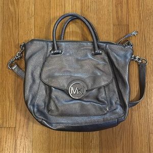 Silver Grey MK leather crossbody